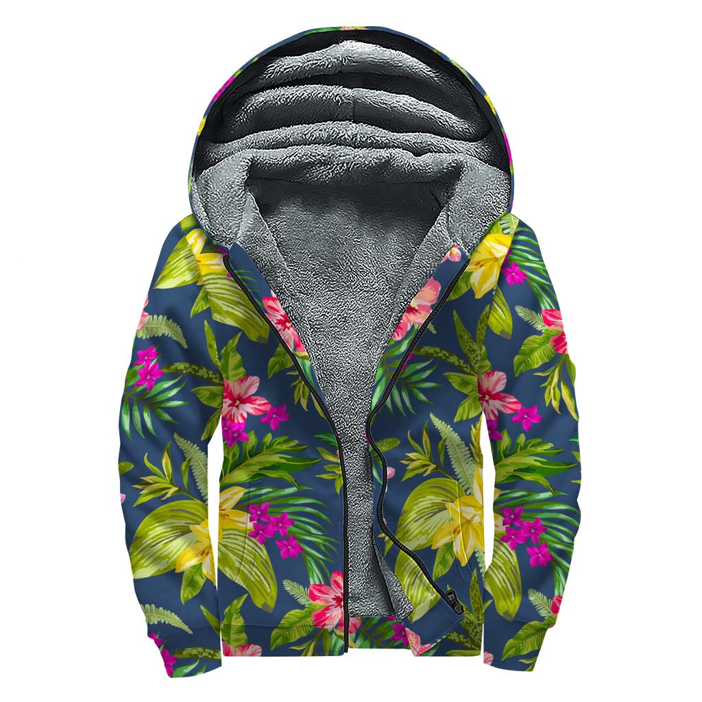 Aloha Vibes: Sherpa Lined Zip Up Hoodie for Groovy Hippies - 1