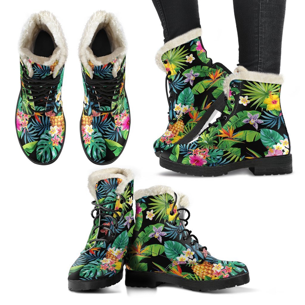 Aloha Vibes: Faux Fur Leather Boots for Groovy Hippies - 2