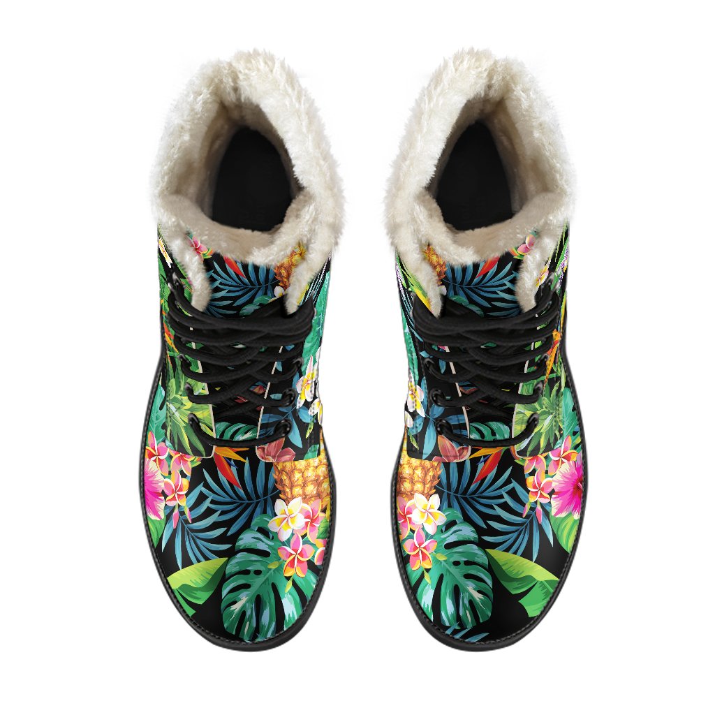 Aloha Vibes: Faux Fur Leather Boots for Groovy Hippies - 4