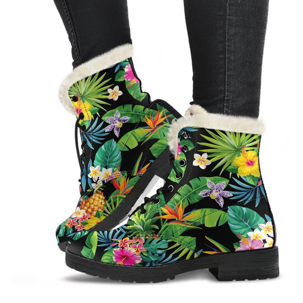 Aloha Vibes: Faux Fur Leather Boots for Groovy Hippies - 1