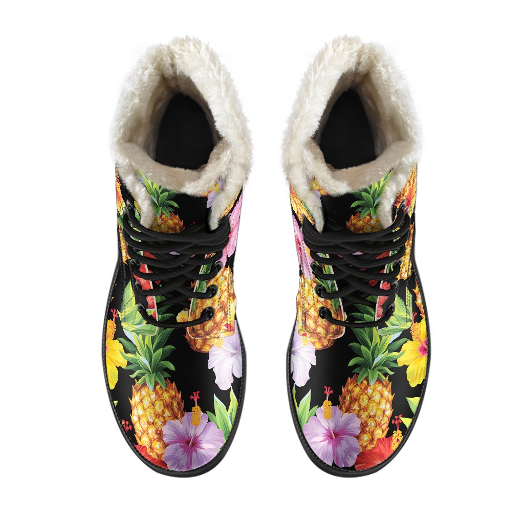 Aloha Vibes Faux Fur Leather Boots - 4