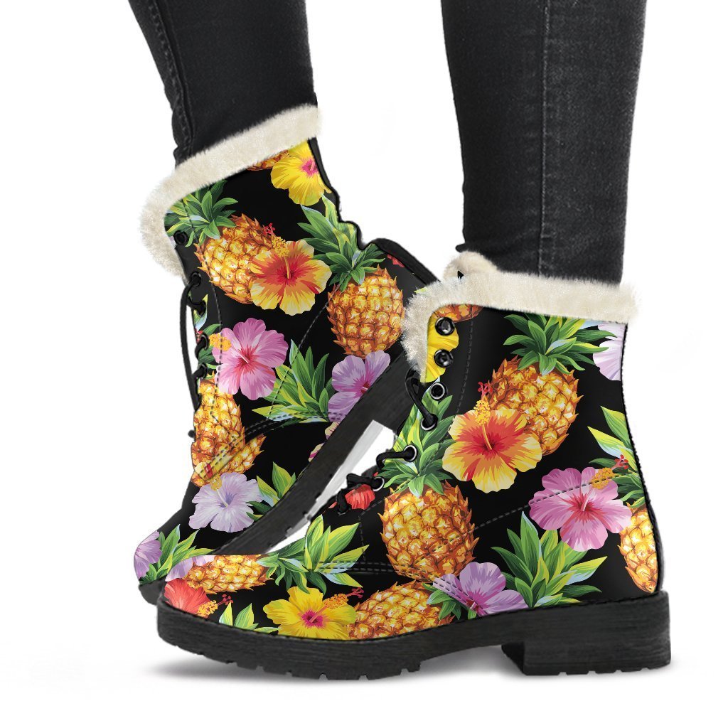 Aloha Vibes Faux Fur Leather Boots - 1