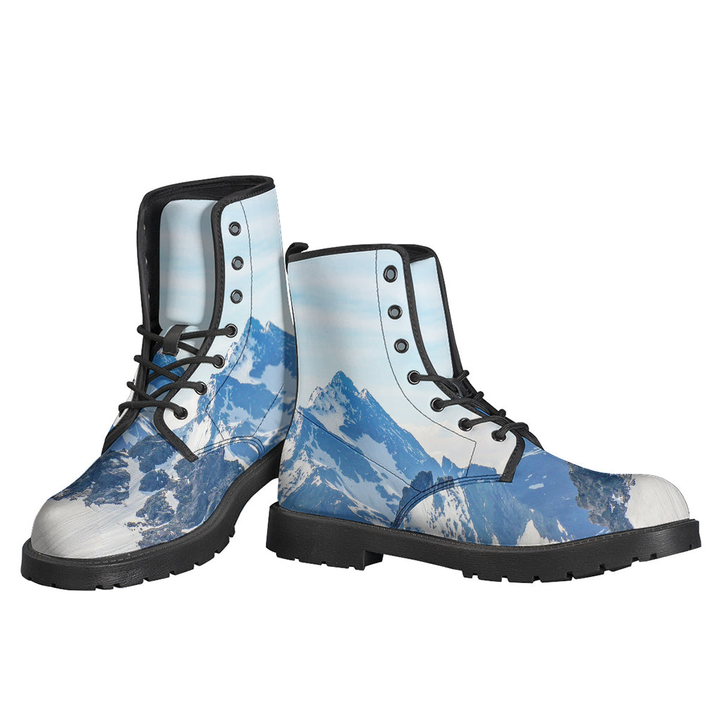 Alps Mountain Printed Leather Boots - Stylish Footwear for Modern Hippies - 3