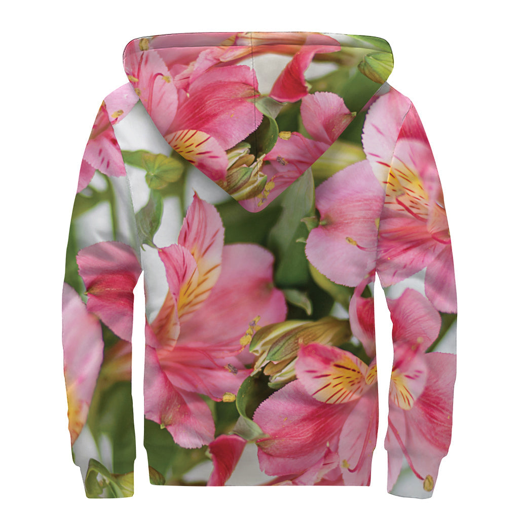 Alstroemeria Flower Power: Sherpa Lined Zip Up Hoodie for Groovy Hippies - 2