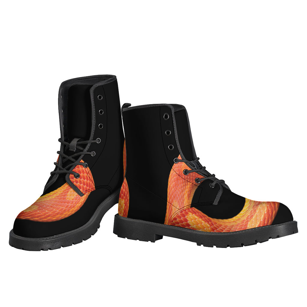 Amel Motley Corn Snake Print Leather Boots: A Hippie's Lightweight Footwear Essential - 3