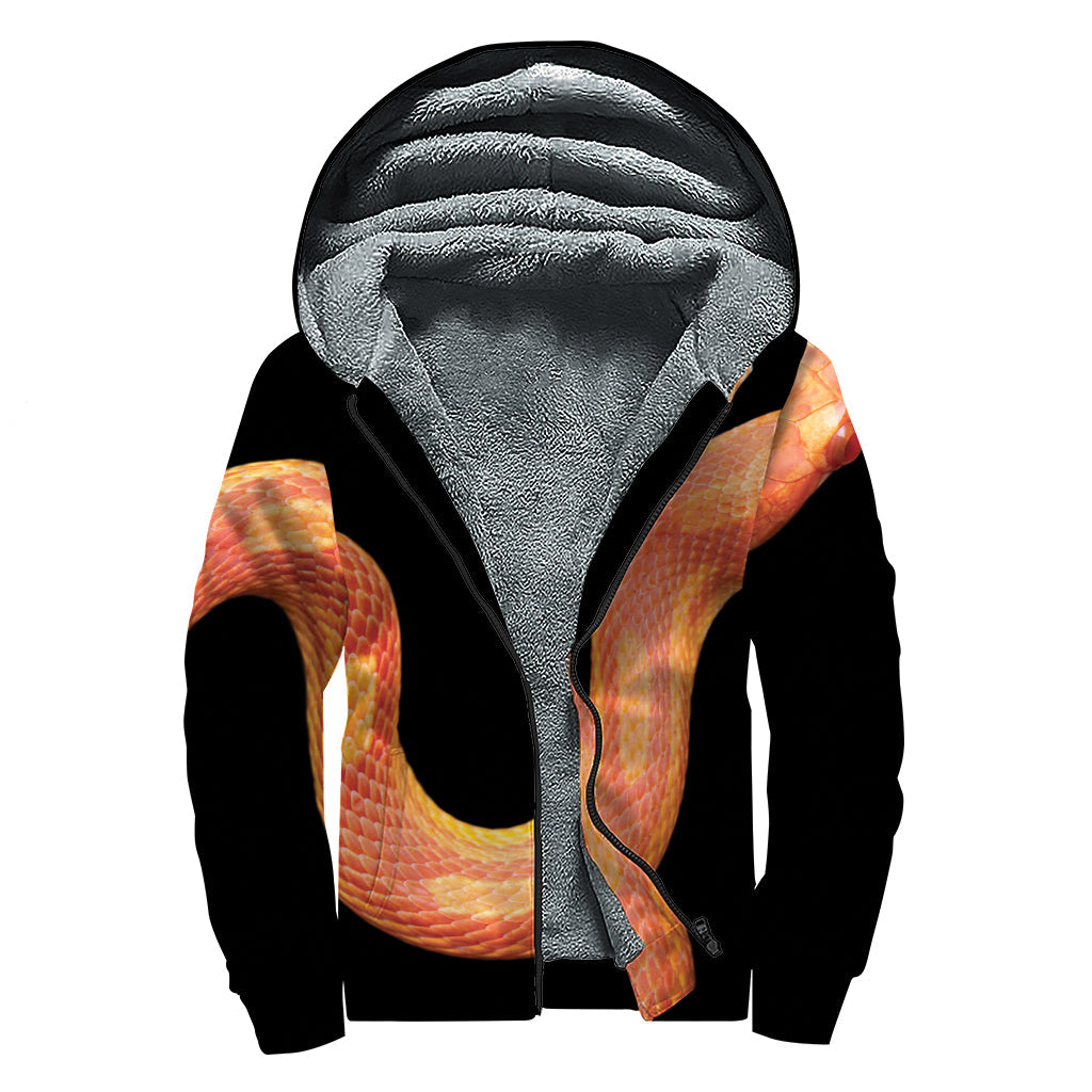 Amel Motley Corn Snake Print Sherpa Lined Zip Up Hoodie: Hippie Style Bliss - 1