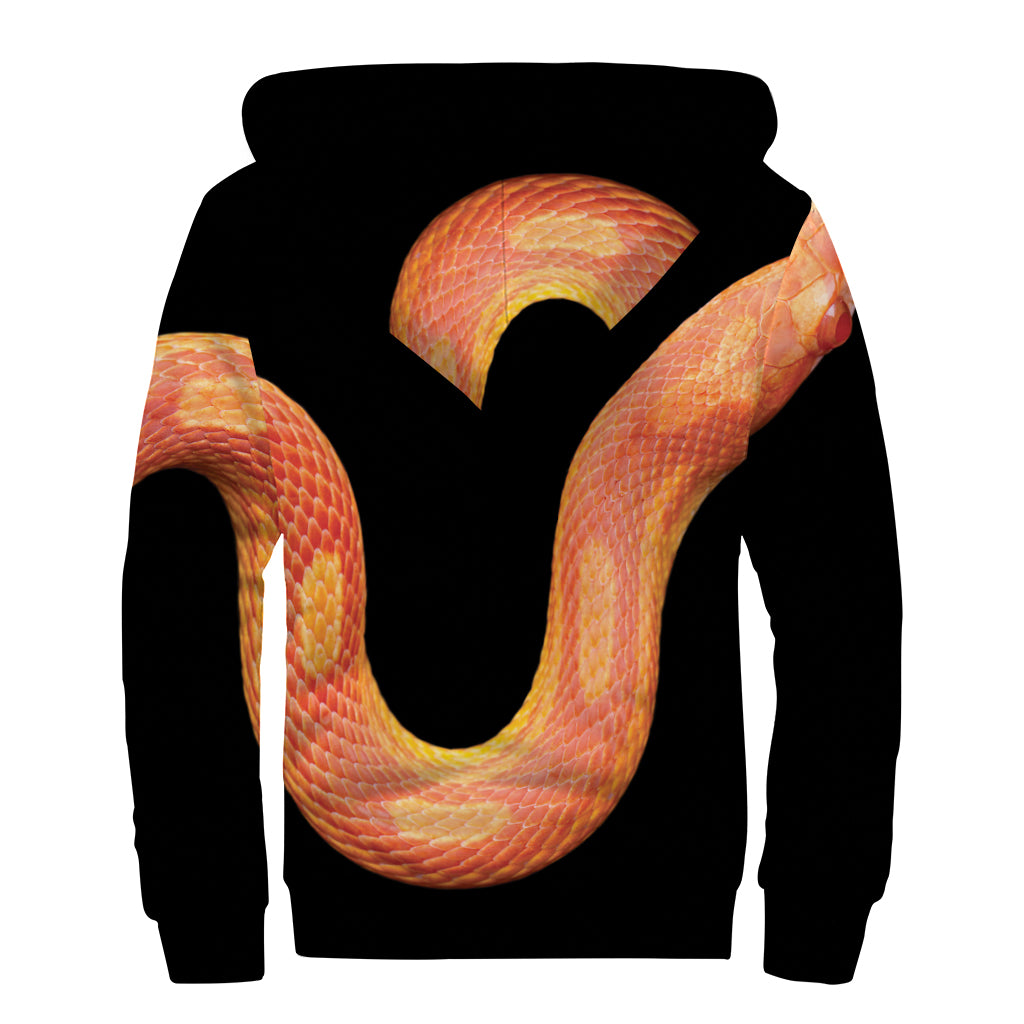 Amel Motley Corn Snake Print Sherpa Lined Zip Up Hoodie: Hippie Style Bliss - 2