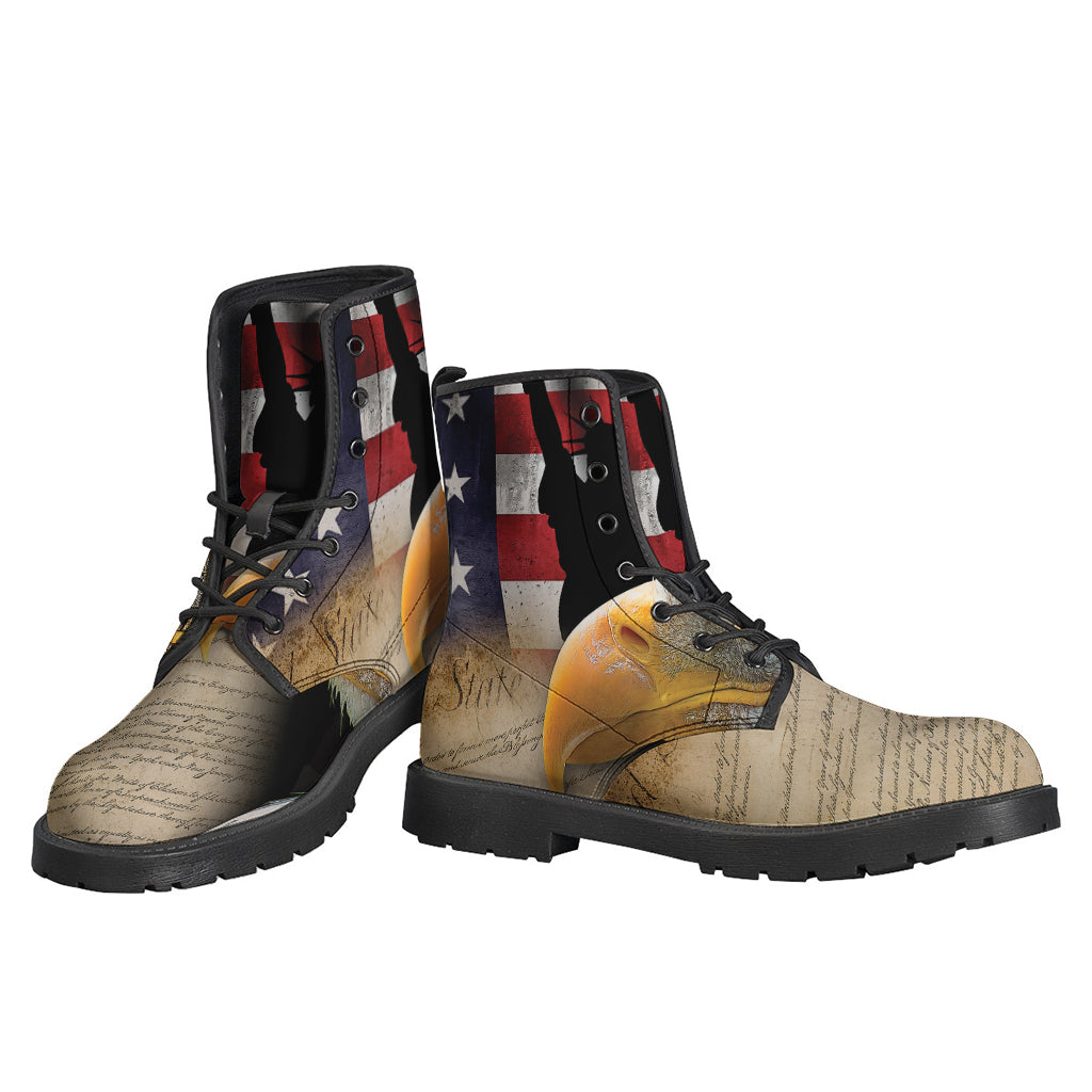 Walk the American Dream in Style with Liberty Print Leather Boots - 3