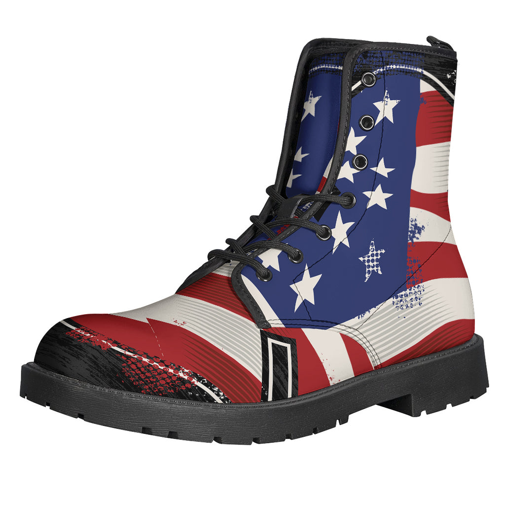 Get your groove on with our American Firefighter Emblem Leather Lightweight Boots - perfect for hippie chic - 1