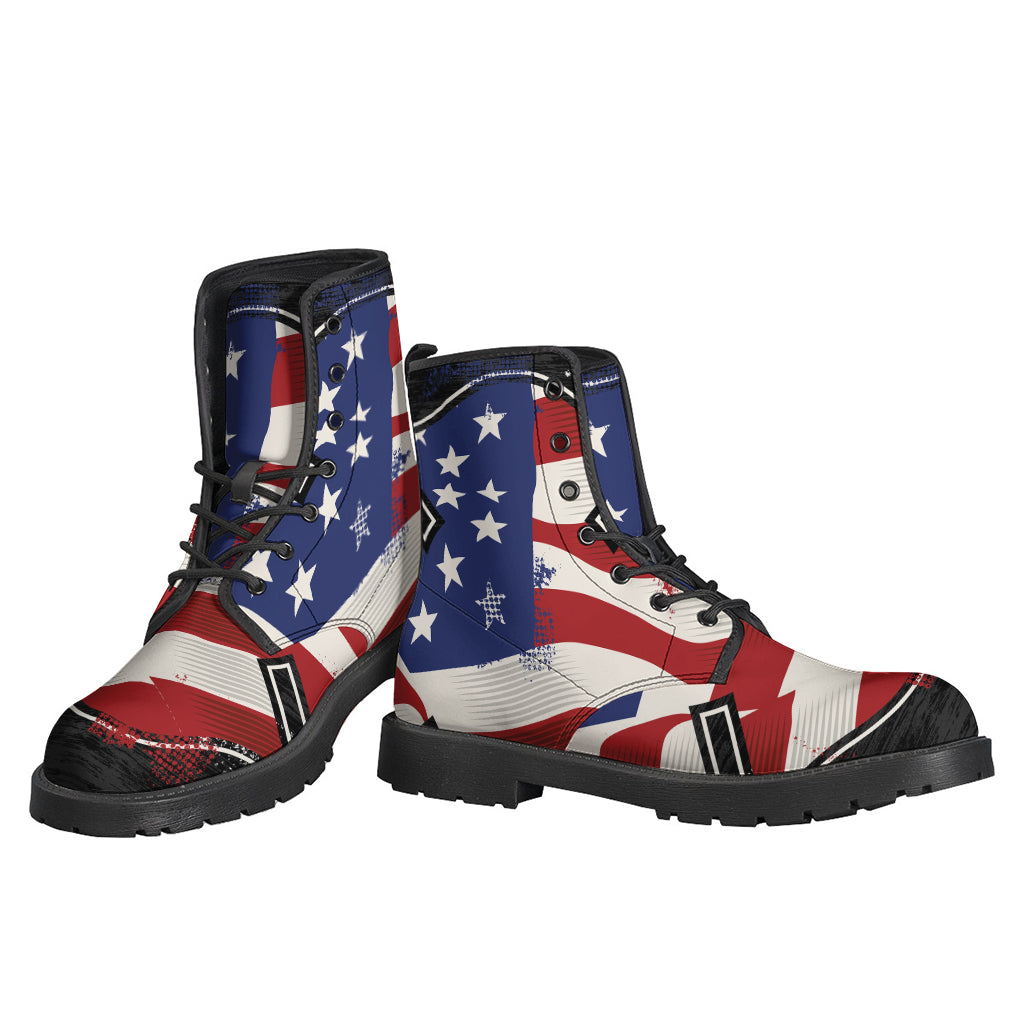 Get your groove on with our American Firefighter Emblem Leather Lightweight Boots - perfect for hippie chic - 3