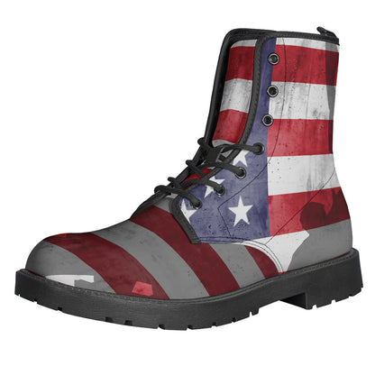 Peace, Love, and Patriotic Prints: The Ultimate Hippie Leather Lightweight Boots - 1