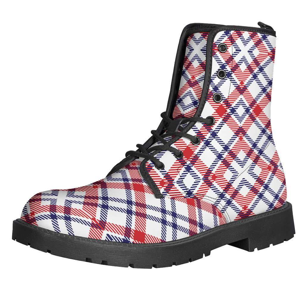 Groovy American Plaid Leather Boots for the Peace-Loving Hippie Soul - 1