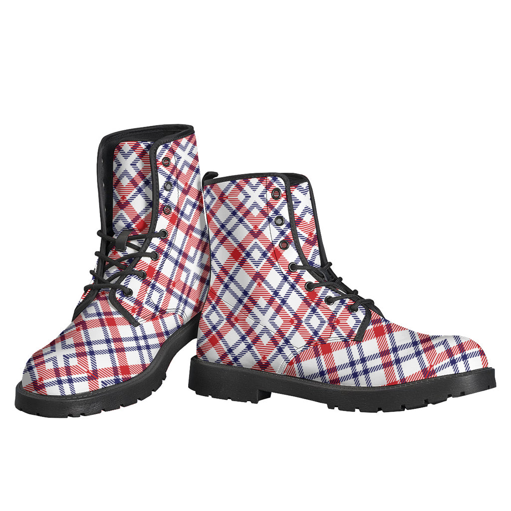 Groovy American Plaid Leather Boots for the Peace-Loving Hippie Soul - 3