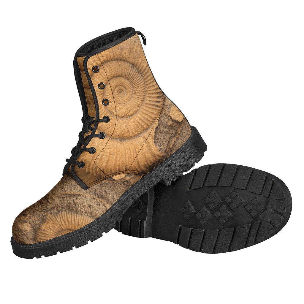 Step into Freedom with Ammonite Shell Fossil Leather Boots for Hippies - 2