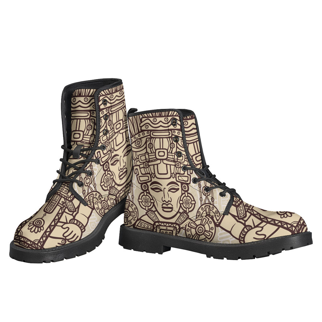 Mayan Inspired Leather Boots for Modern Hippies - 3