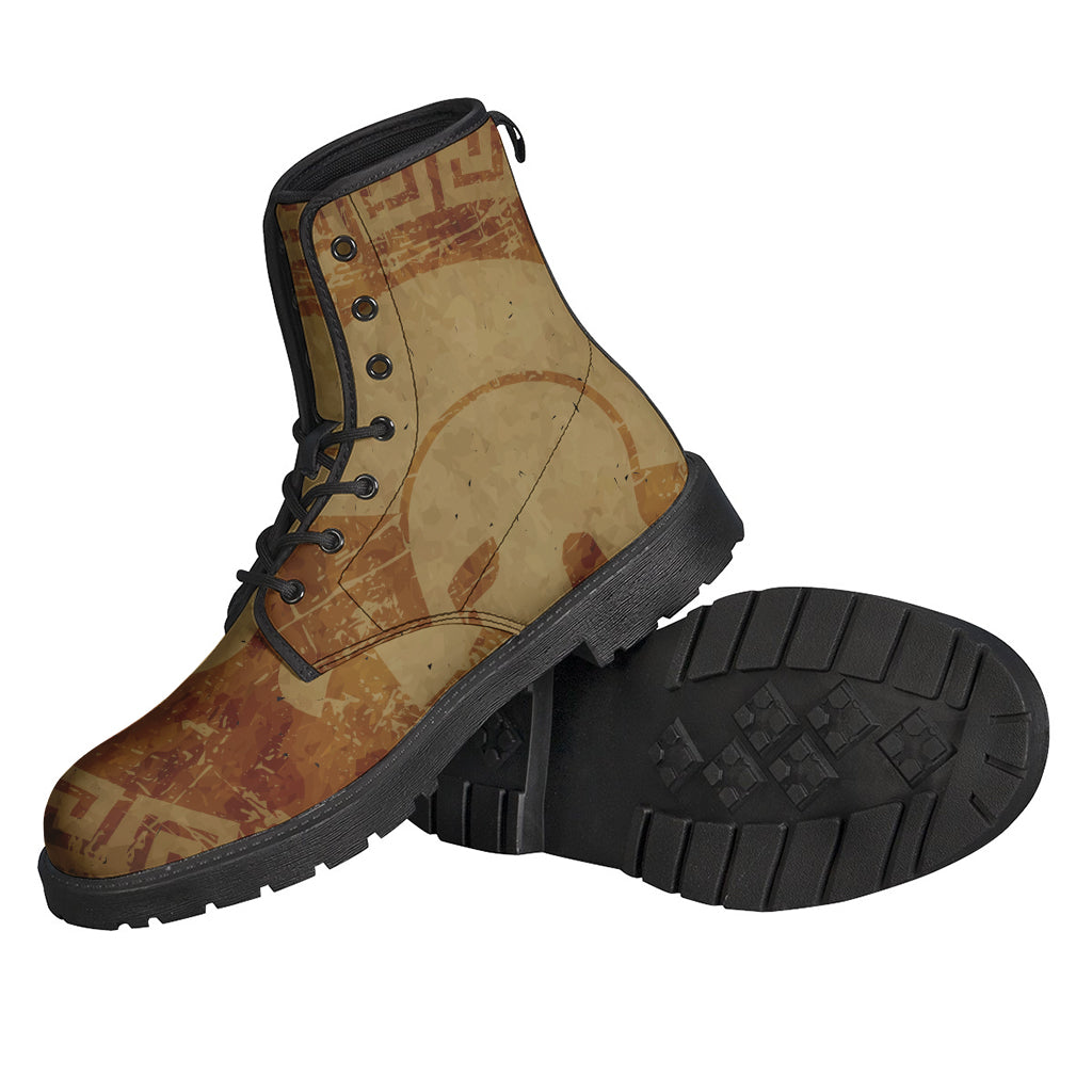 Groovy Spartan Helmet Leather Boots for the Free-Spirited Hippie - 2