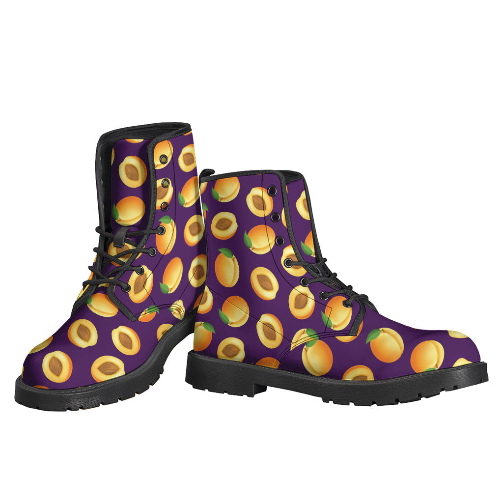 Groovy Apricot Pattern Leather Boots for the Free-Spirited Hippie - 3