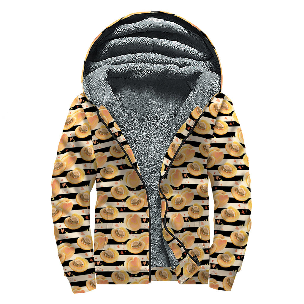 Apricot Dreamin' Striped Sherpa Hoodie - 1