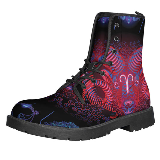 Astrological Signs Leather Boots for the Free-Spirited Hippie - 1