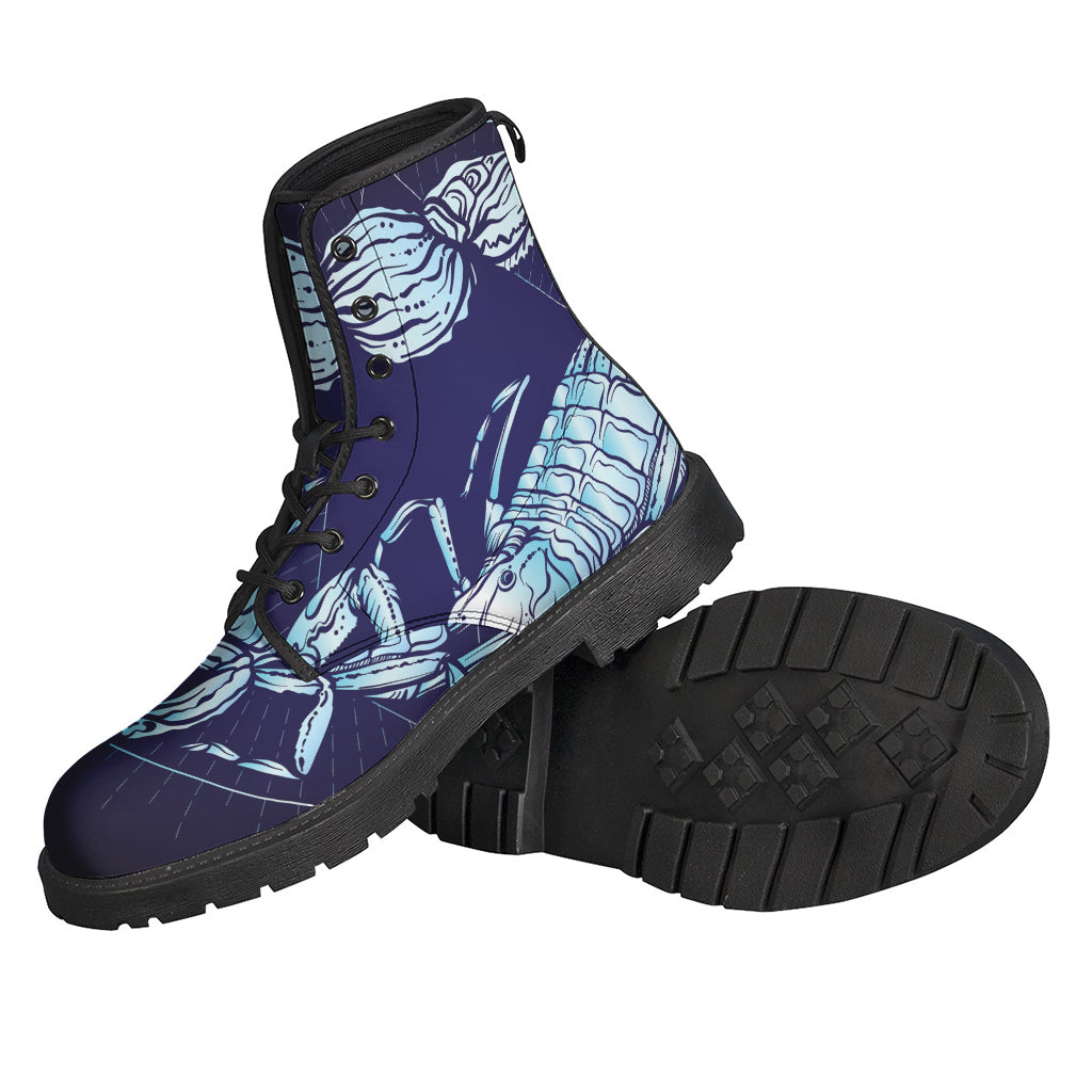 Boho Bliss: Astrological Scorpio Sign Leather Boots for Stylish Hippies - 2