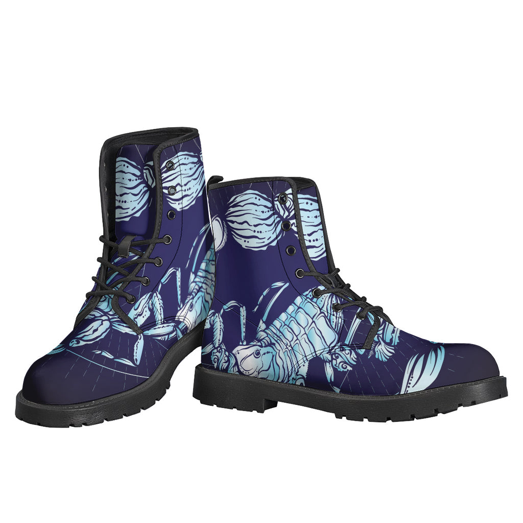 Boho Bliss: Astrological Scorpio Sign Leather Boots for Stylish Hippies - 3