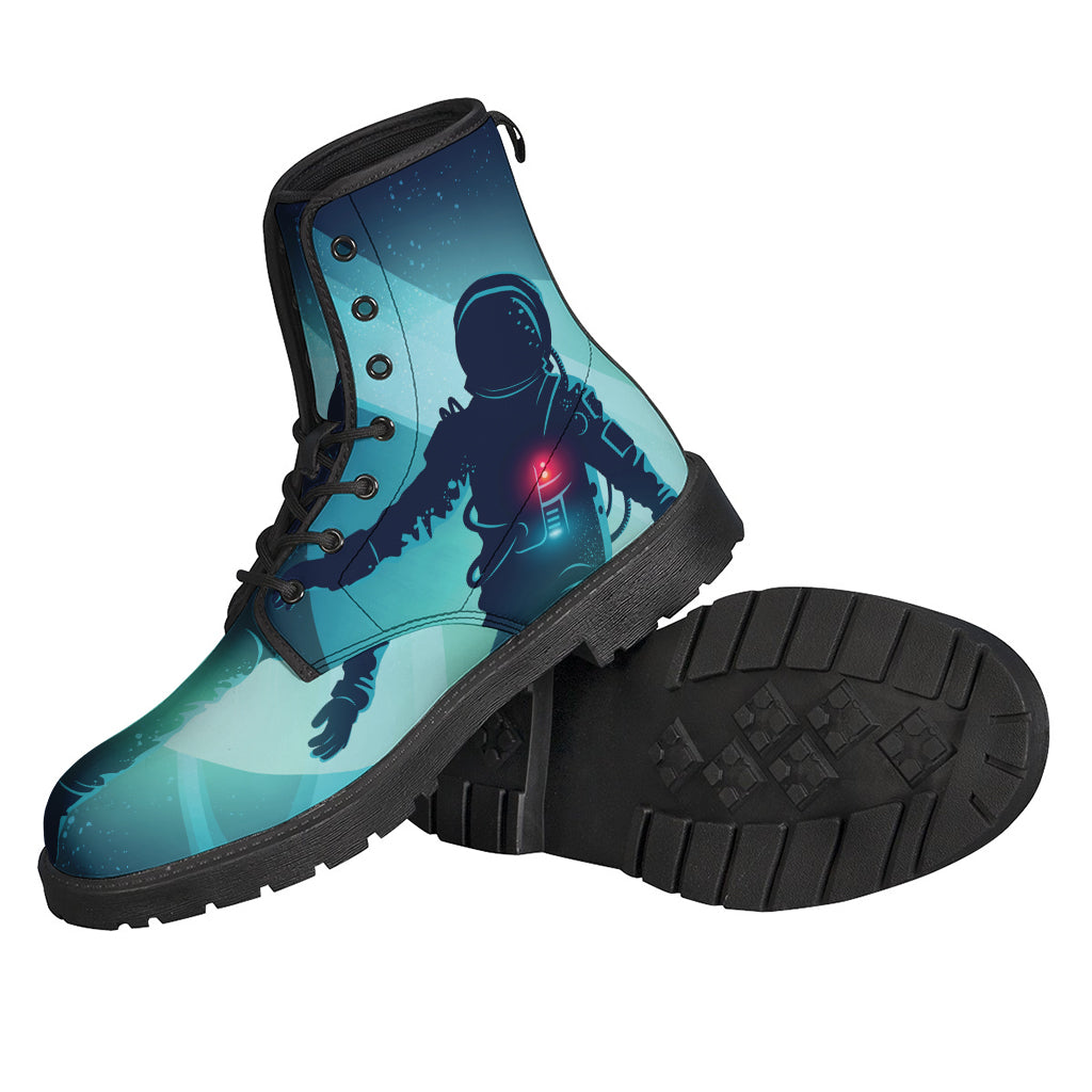 Galactic Groove: Astronaut Inspired Leather Lightweight Boots for Hippies - 2