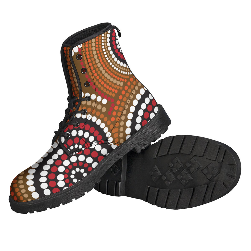 Step into Style with our Australian Aboriginal Dot Print Leather Boots for Modern Hippies - 2