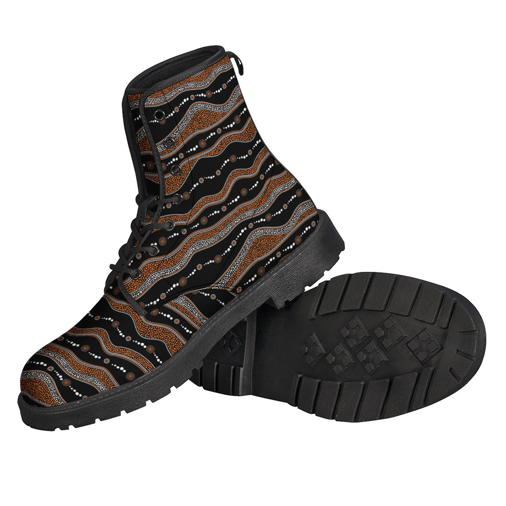 Boho-Chic Vibes: Indigenous Print Leather Lightweight Boots for Hippies - 2