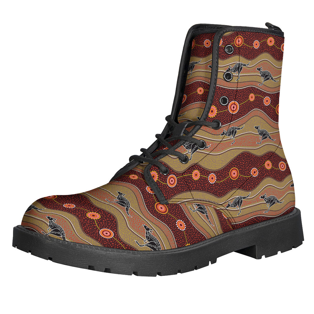 Walk in Nature's Footsteps with These Kangaroo Print Leather Boots for Hippies - 1