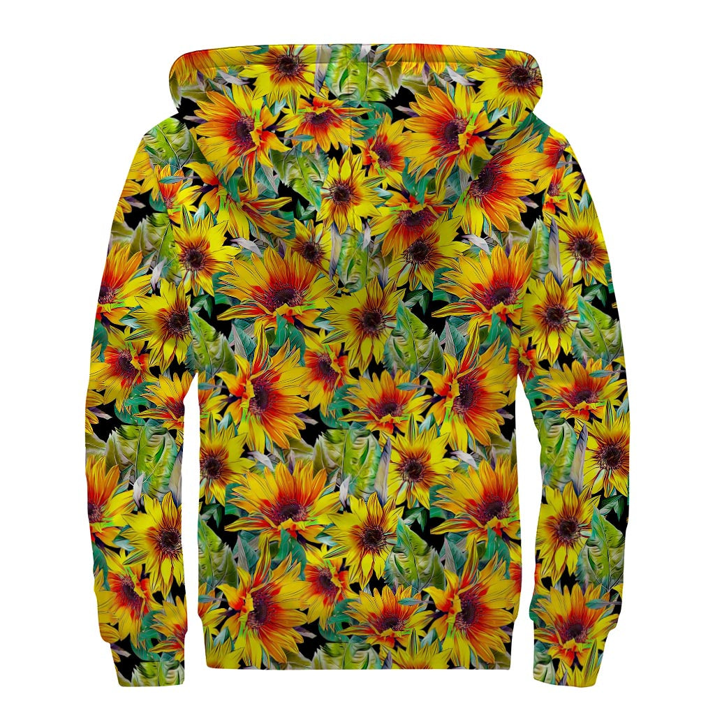 Autumn Sunflower Dreamin' Sherpa-Lined Zip Up Hoodie - 2