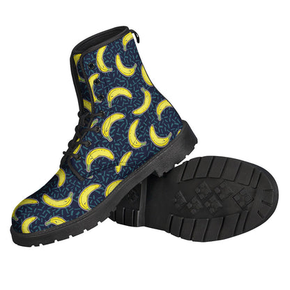 GROOVY Banana Fruit Pattern Leather Boots for the Free-Spirited Hippie - 2