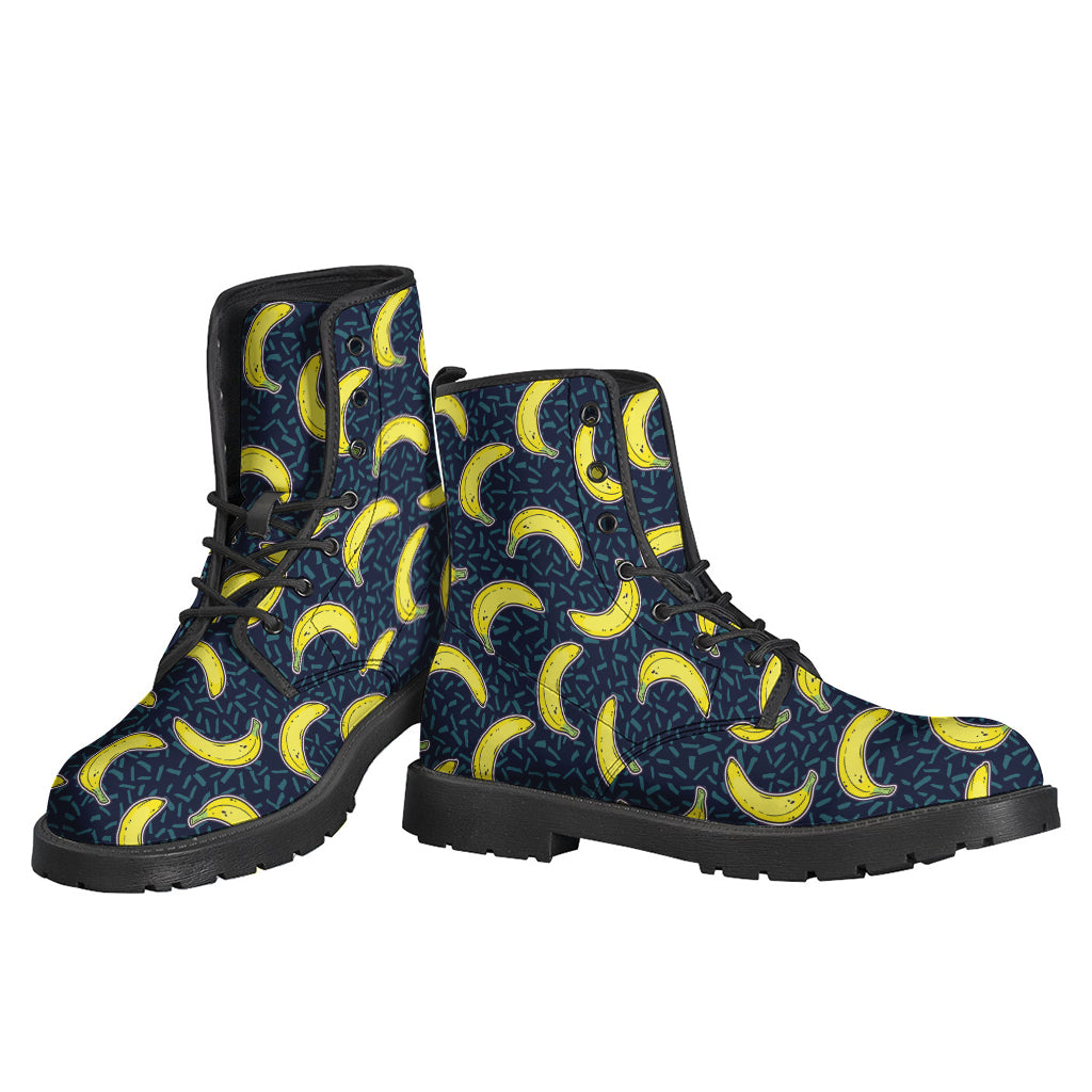 GROOVY Banana Fruit Pattern Leather Boots for the Free-Spirited Hippie - 3