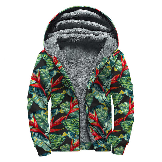 Banana Leaf Bohemian Bliss Sherpa Lined Zip Up Hoodie - 1