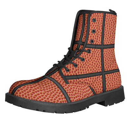 Basketball Ball Print Leather Boots for Groovy Hippies - 1