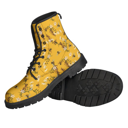 Bee-Inspired Leather Lightweight Hippie Boots - 2