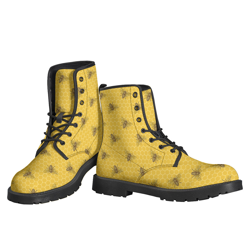 Bee-inspired Hippie Leather Boots with Lightweight Comfort - 3