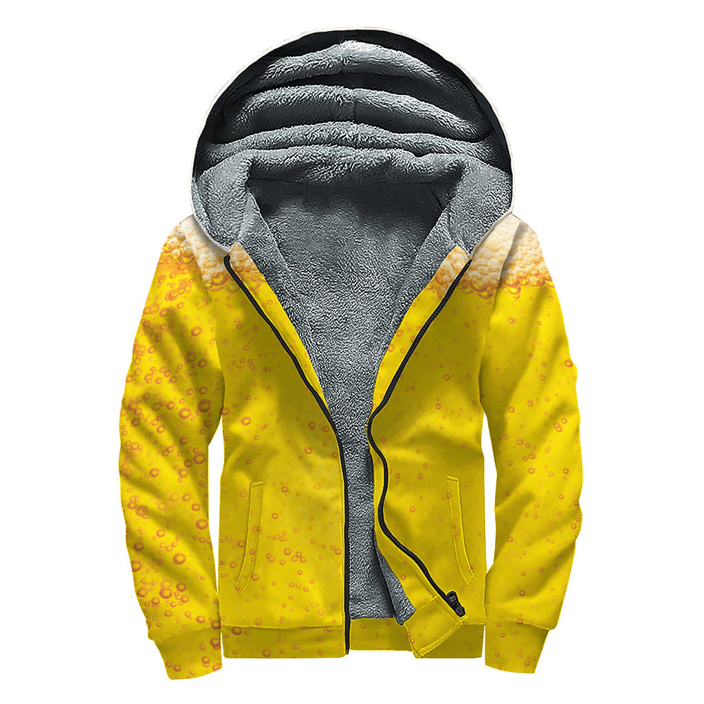 Beer and Peace: Sherpa Lined Zip Up Hoodie for Hippies - 1