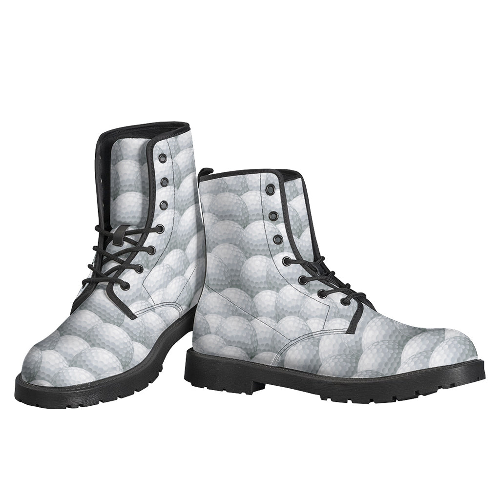 Groovy Golf Ball Print Leather Boots for Modern Day Hippies - 3