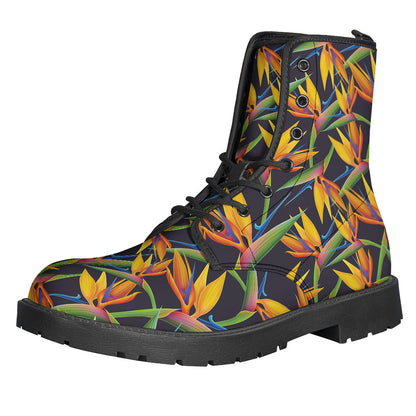 Boho Babe: Flower Power Leather Boots - 1