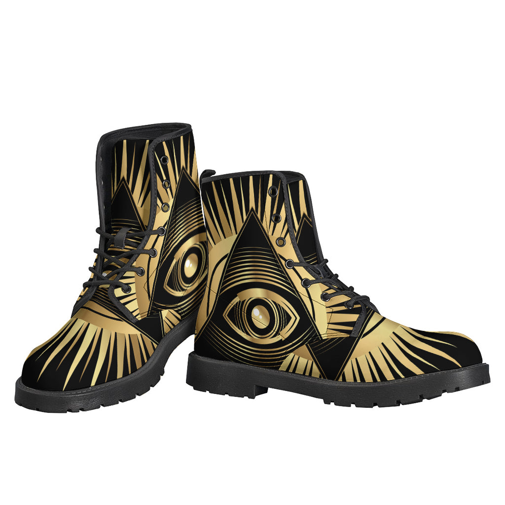 Eye of Providence Leather Lightweight Boots for the Trendsetting Hippie - 3