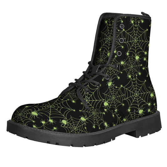 Psychedelic Spiderweb Leather Boots for Groovy Hippies - 1