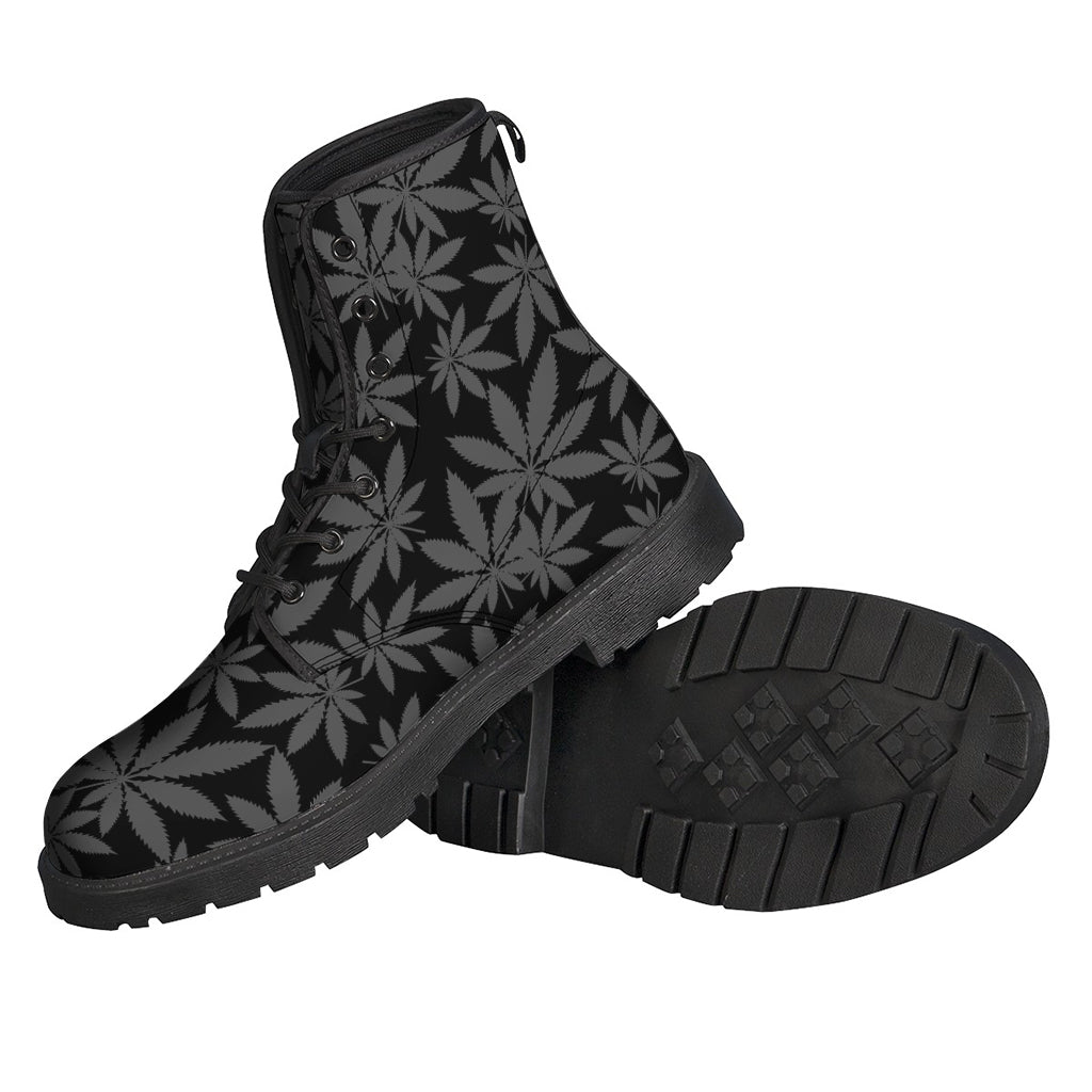 Groovy Pot Leaf Pattern Leather Boots for the Modern Hippie - 2