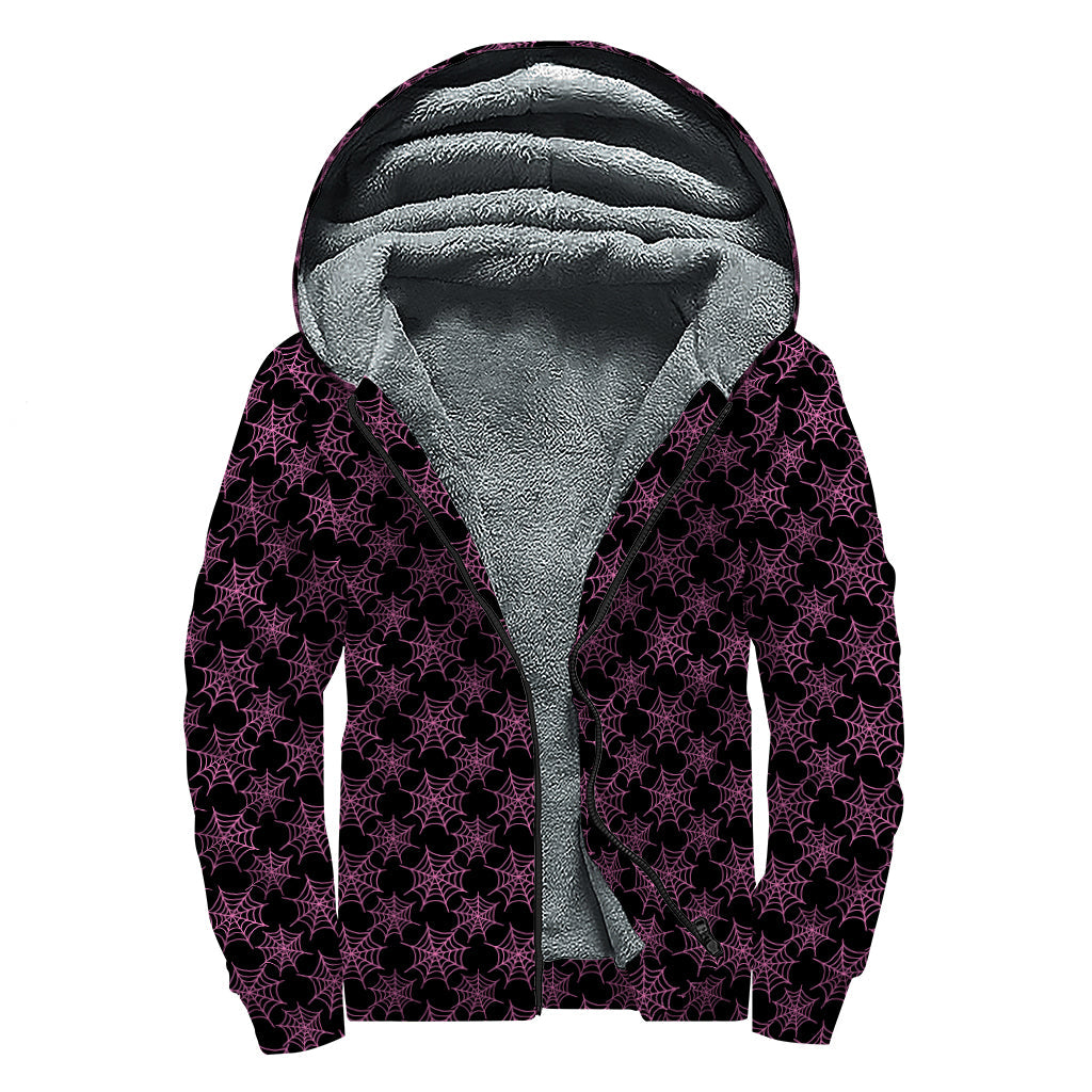 Psychedelic Spider Web Sherpa Lined Zip Up Hoodie for Groovy Hippies - 1