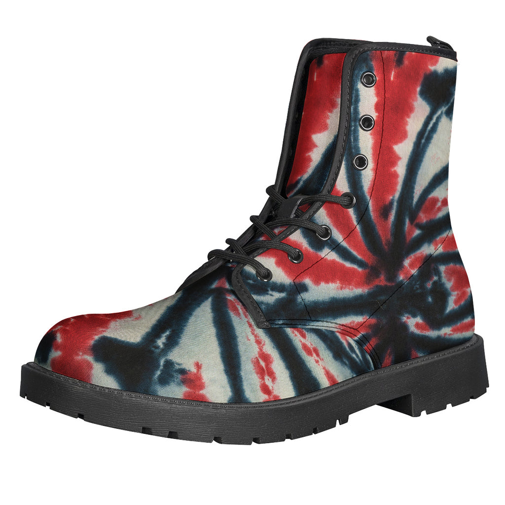 Groovy Spider Tie-Dye Leather Lightweight Boots for Hippies - 1