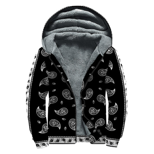 Bandana Bliss: Sherpa Lined Zip Up Hoodie for Chic Hippies - 1