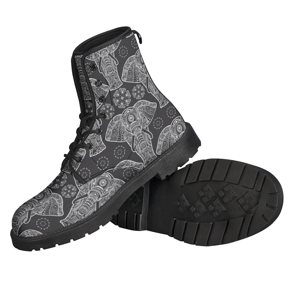 Boho Elephant Print Leather Boots for the Free-Spirited Hippie - 2