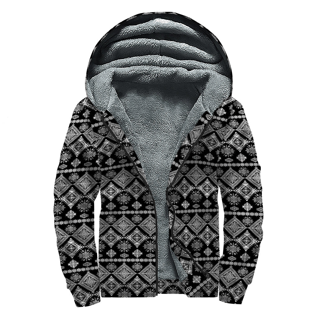 Boho Bliss: Sherpa Lined Zip Up Hoodie for the Free-Spirited Hippie - 1