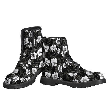 Boho Chic Cattleya Pattern Leather Boots - 3