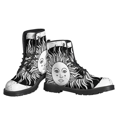 Groovy Celestial Sun Leather Boots for the Fashion-Forward Hippie - 3