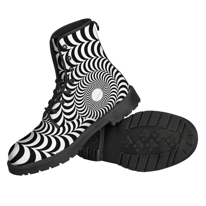 Groovy Leather Circle Illusion Boots for Free-Spirited Hippies - 2